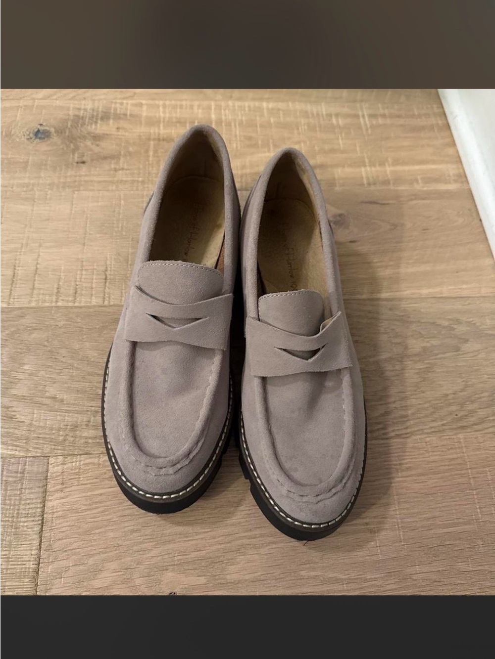 House of Harlow 1960 Men's Taupe Suede Penny Loafers